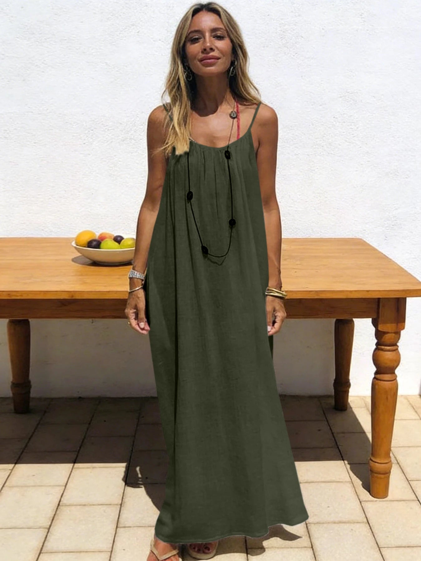 Women's Strapless Maxi Dress – Backless Sleepwear & Casual Lounge Dress for Home