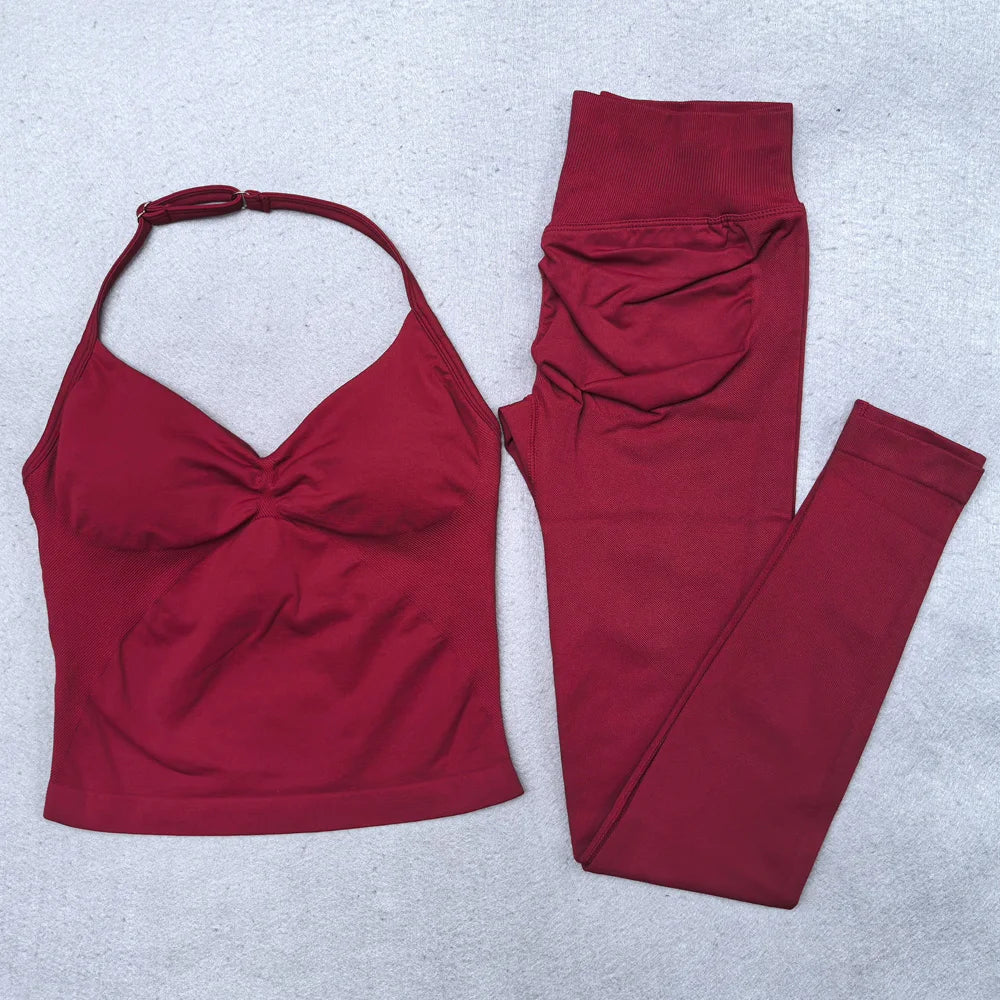 Women's Seamless Workout Set | Scrunch Leggings + Padded Sports Bra
