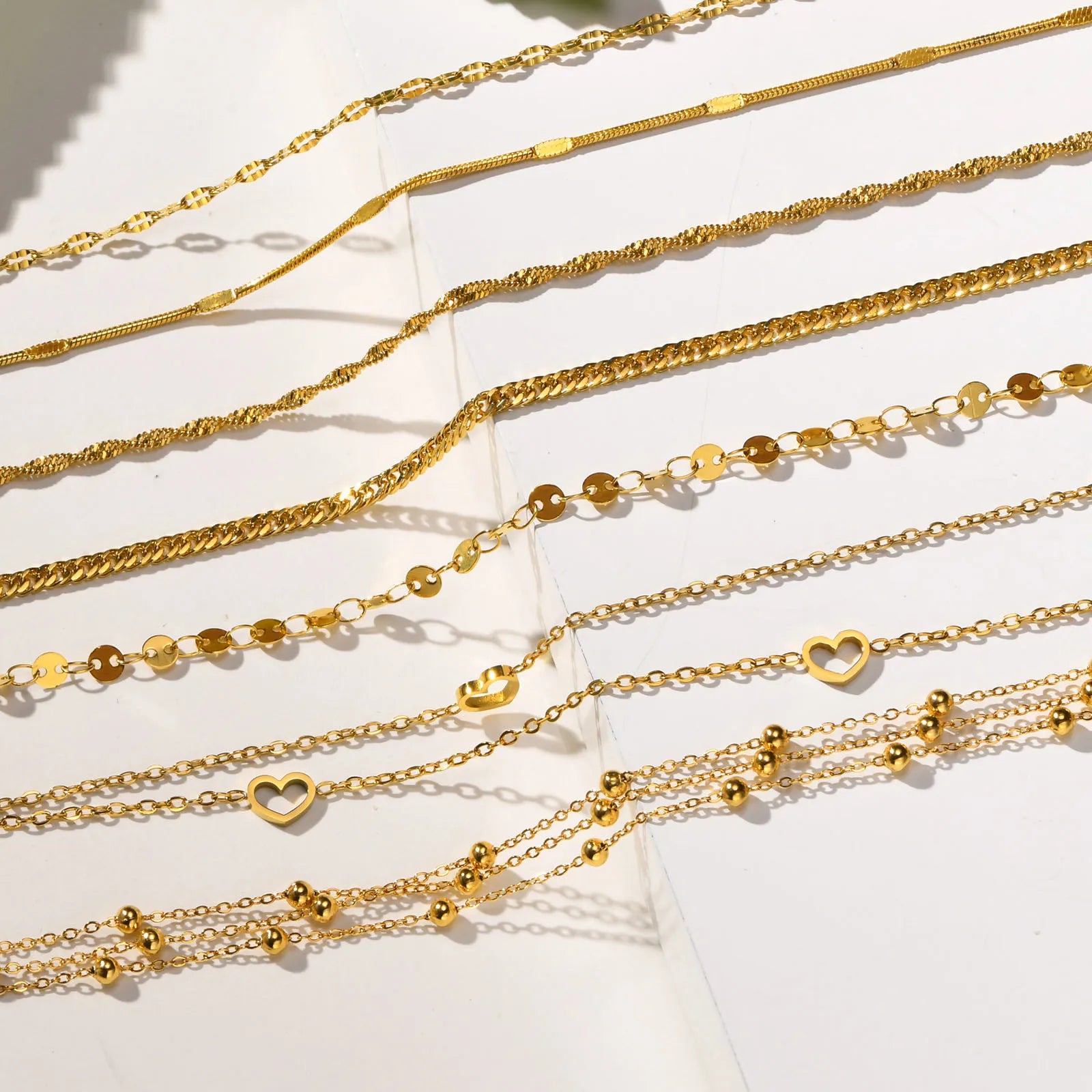 Golden Bead Charm Anklet – Waterproof Stainless Steel Minimalist Beach Jewelry for Women