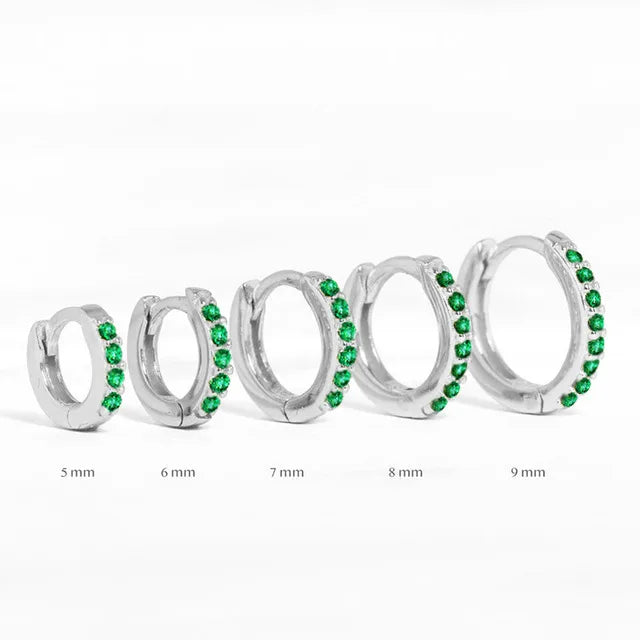 Crystal Zirconia Huggie Hoop Earrings – Stainless Steel Gold & Silver for Women