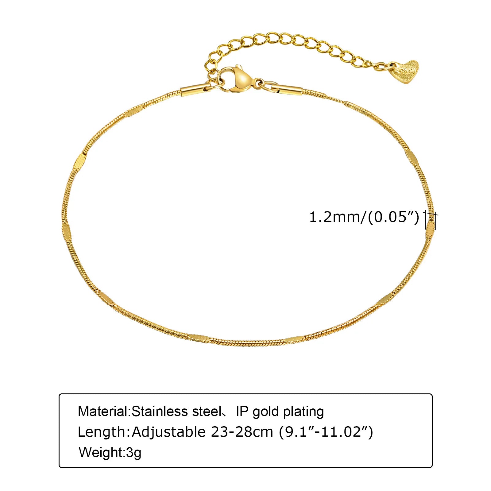 Golden Bead Charm Anklet – Waterproof Stainless Steel Minimalist Beach Jewelry for Women