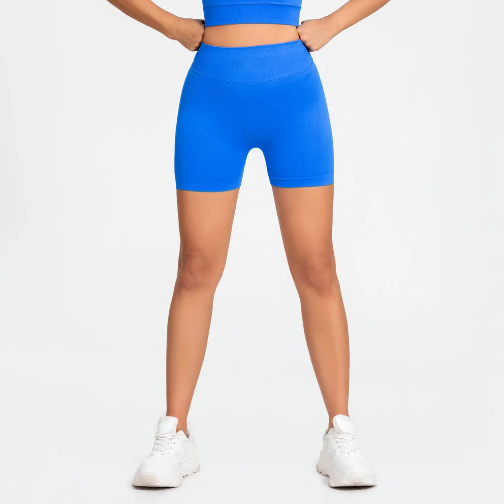 NCLAGEN Scrunch Butt Biker Shorts 4.5" – Seamless Ribbed Gym Workout Shorts for Women