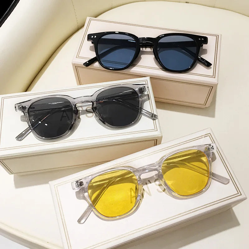 quare Vintage Sunglasses – Clear Transparent Frame, Unisex Eyewear