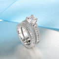 925 Sterling Silver Couple Rings Set – Elegant Wedding & Engagement Cubic Zirconia Jewelry