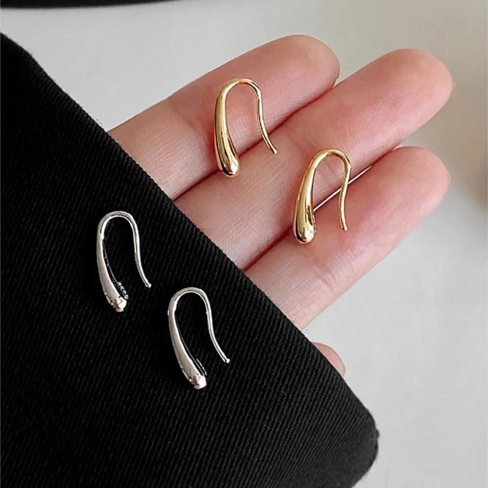 Silver Water Drop Earrings for Women – Simple Retro Elegant Teardrop Jewelry