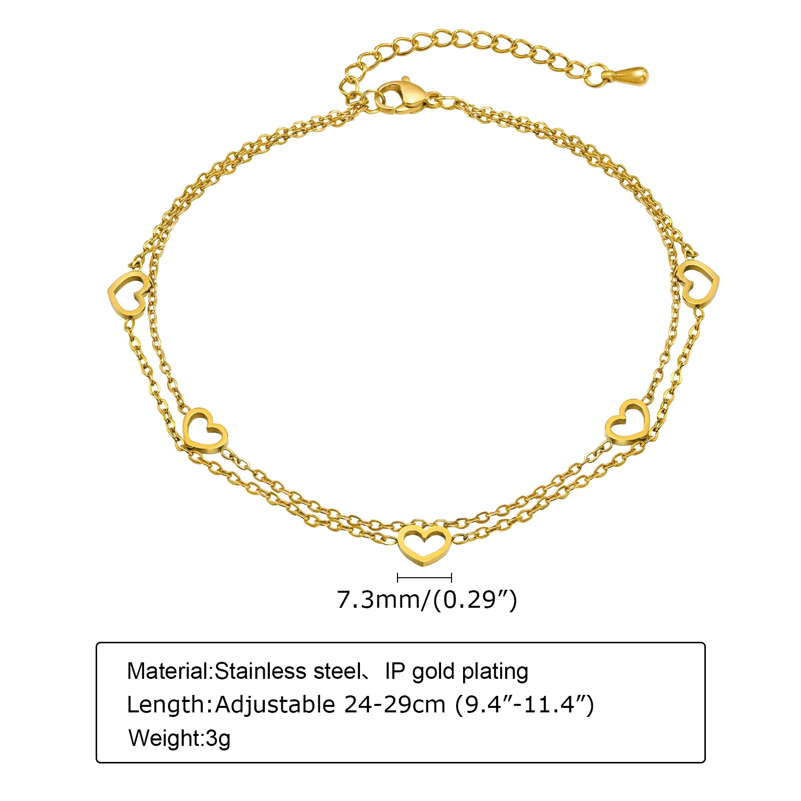 Golden Bead Charm Anklet – Waterproof Stainless Steel Minimalist Beach Jewelry for Women