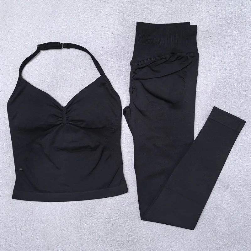 Women's Seamless Workout Set | Scrunch Leggings + Padded Sports Bra