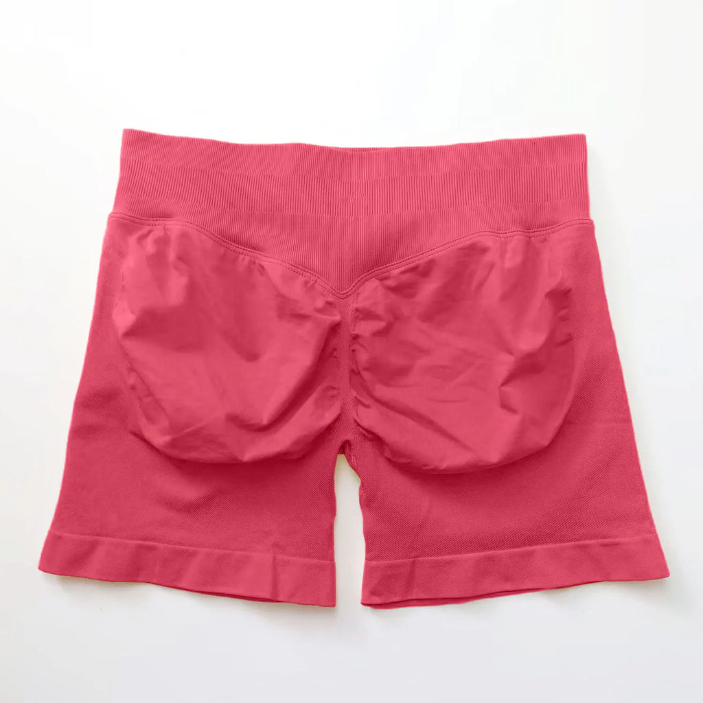 NCLAGEN Scrunch Butt Biker Shorts 4.5" – Seamless Ribbed Gym Workout Shorts for Women