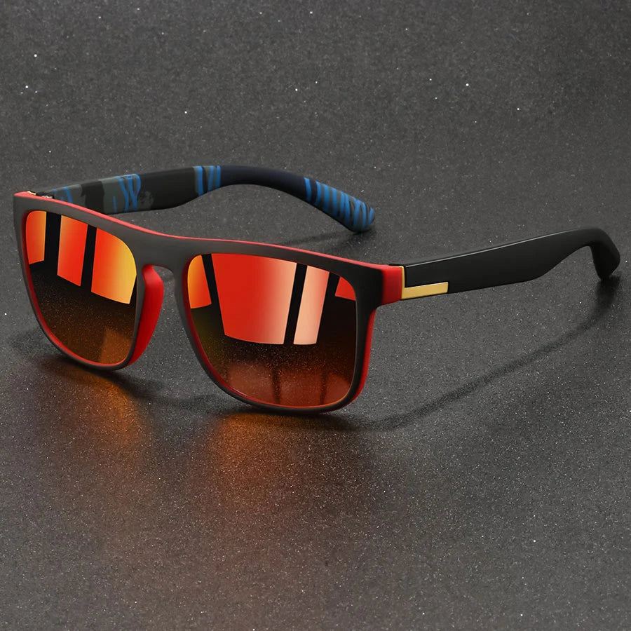 Fashion Square Sports Sunglasses for Men & Women – Polarized-Style Mirror Lens, Driving & Fishing