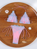 Women's Lace Triangle Bikini Set – Sexy Cutout Patchwork Swimsuit