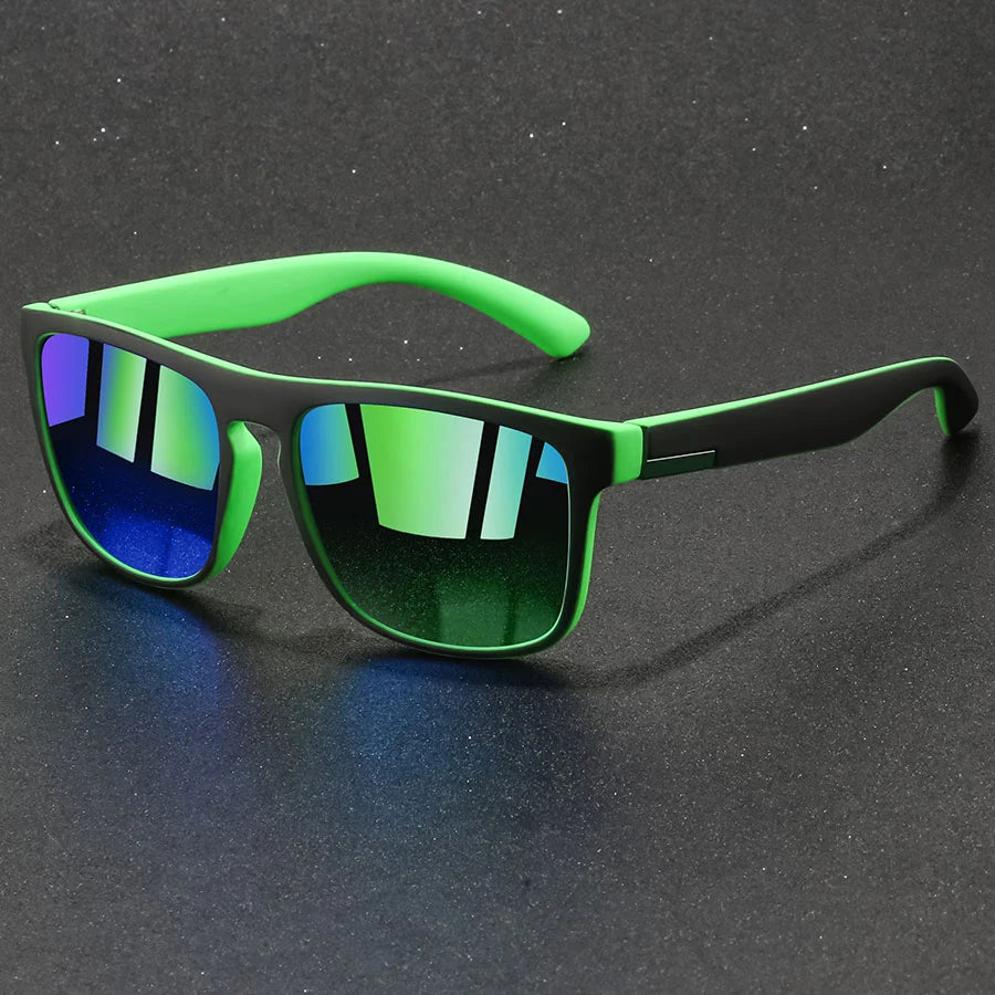 Fashion Square Sports Sunglasses for Men & Women – Polarized-Style Mirror Lens, Driving & Fishing