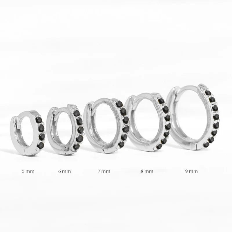 Crystal Zirconia Huggie Hoop Earrings – Stainless Steel Gold & Silver for Women
