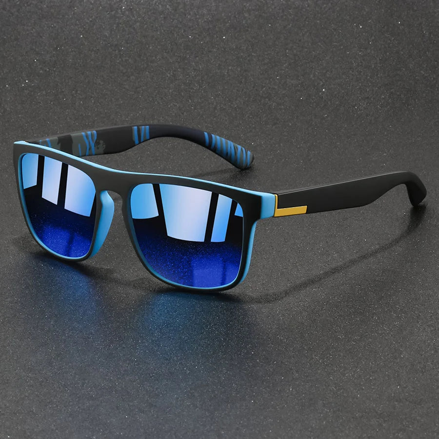 Fashion Square Sports Sunglasses for Men & Women – Polarized-Style Mirror Lens, Driving & Fishing